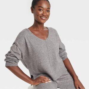 Auden Cozy Ribbed Pullover Sweater – Heathered Grey (NWT) - Size S - WST-100044